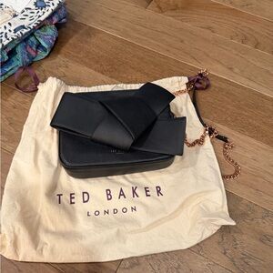 Ted Baker Black Bow Crossbody with Rose Gold Chain